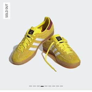 Adidas Gazelle Indoor Shoes Bright Yellow / Cloud White / Collegiate Burgundy 7